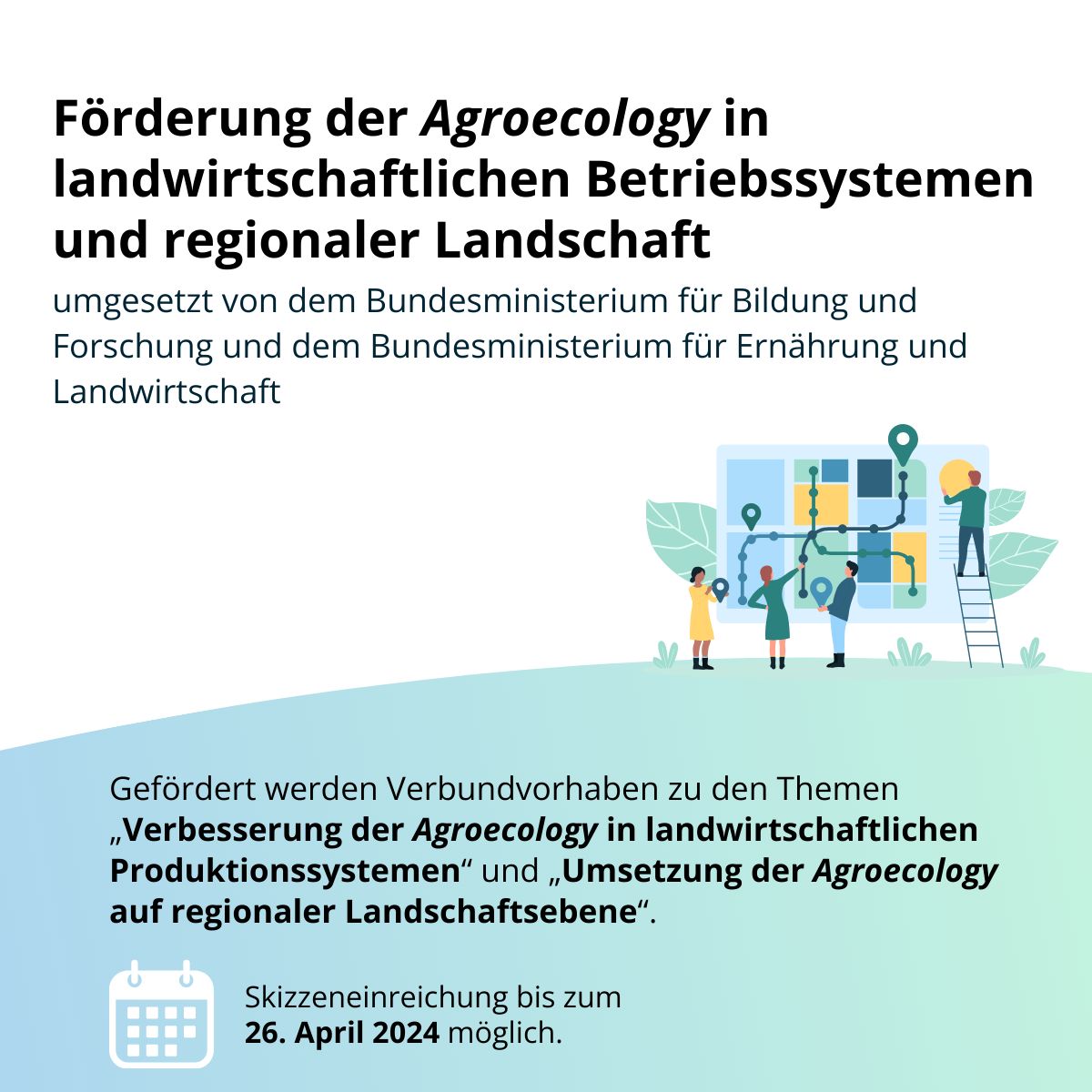 Förderung internationaler Verbundvorhaben "Agroecology in landwirtschaftlichen Betriebssystemen und regionaler Landschaft“